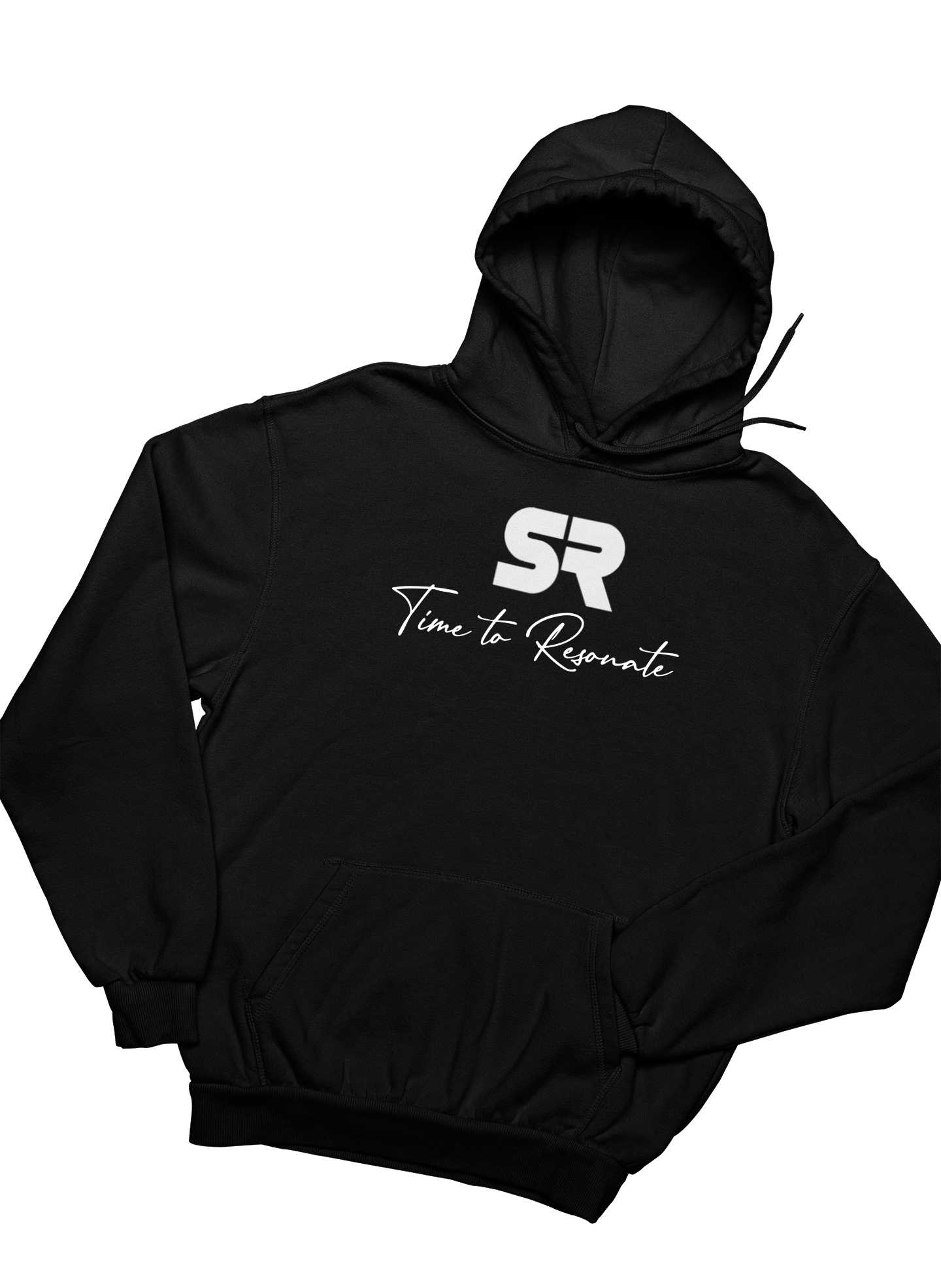 SR HOODIE Monogram Small + Sentence (Black)
