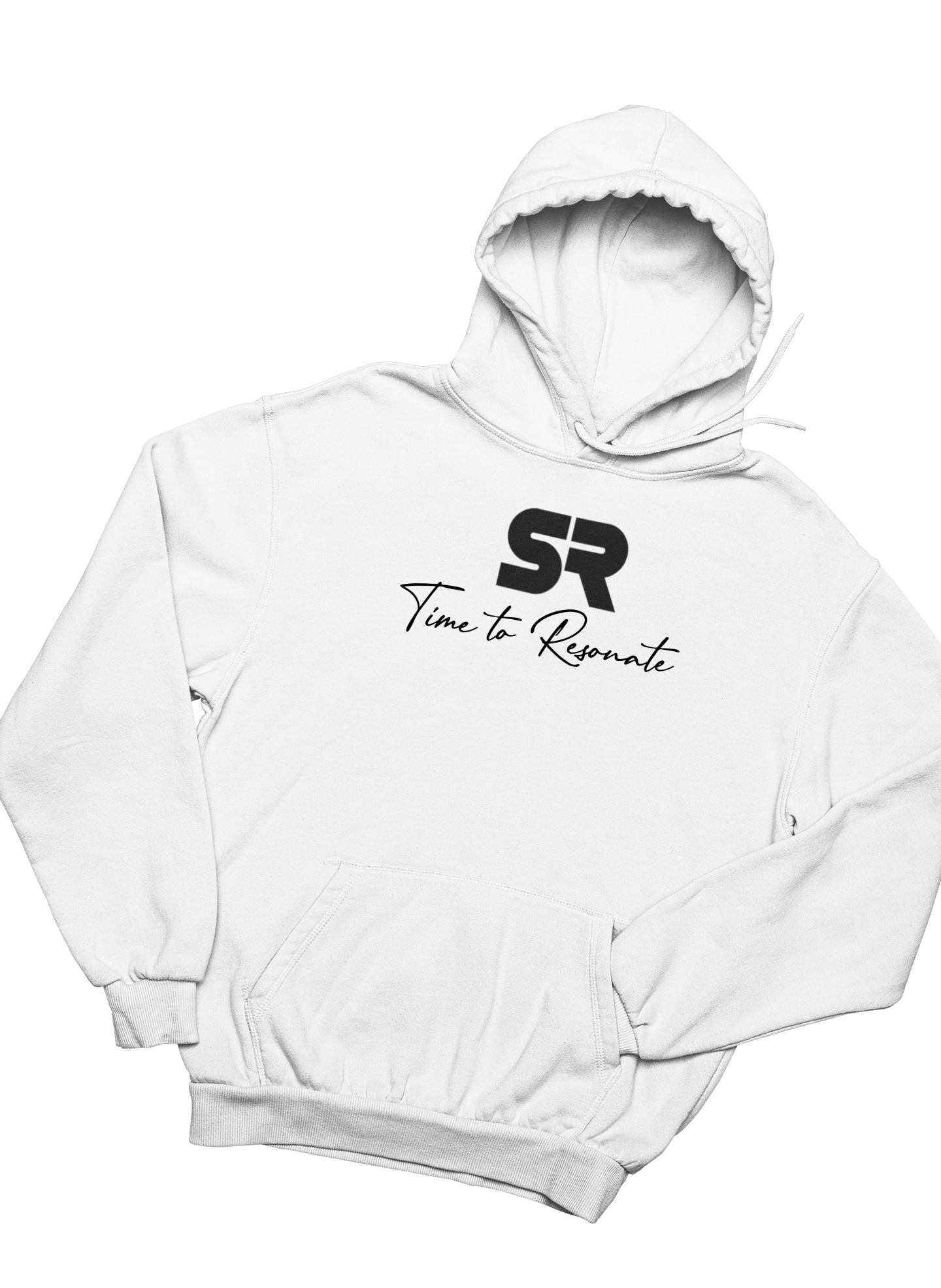 SR HOODIE Monogram Small + Sentence (White)